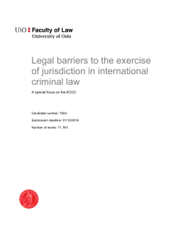 Legal barriers to the exercise of jurisdiction in - UiO