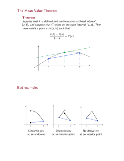The Mean Value Theorem Bad examples