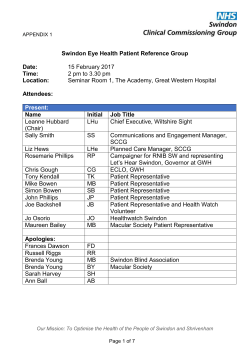 Swindon Eye Health PRG Minutes