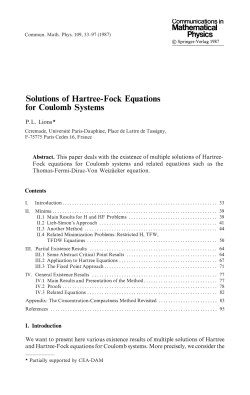 Mathematical Solutions of Hartree-Fock Equations