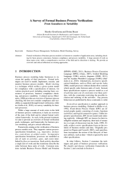 A Survey of Formal Business Process Verification