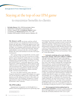 Staying at the top of our IPM game