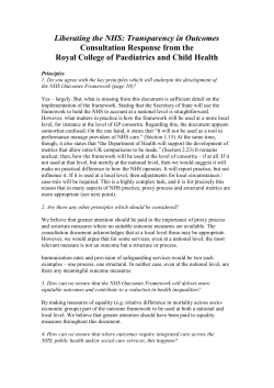 RCPCH response to DH Outcomes Framework consultation