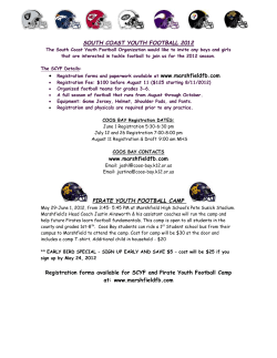 SOUTH COAST YOUTH FOOTBALL 2012 The South Coast Youth