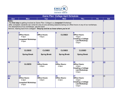 Game Plan: College April Schedule