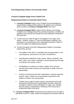 Club Safeguarding Policy Template