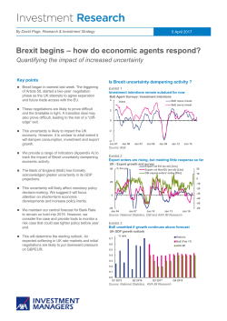 Brexit begins &ndash; how do economic agents respond?