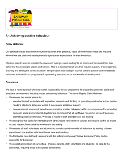 7.1 Achieving positive behaviour