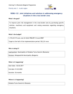 ROBG-122 Joint initiatives-emergency situations