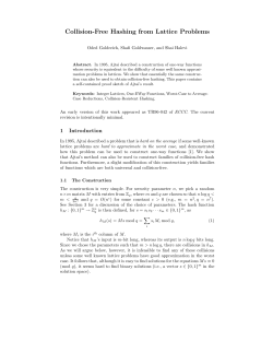 Collision-Free Hashing from Lattice Problems