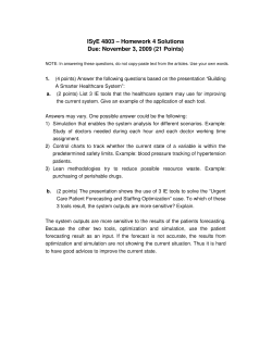 ISyE 4803 &ndash; Homework 4 Solutions Due: November 3, 2009 (21