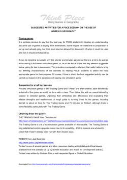 GTIP Think Piece: Suggested PGCE session on the use of games in