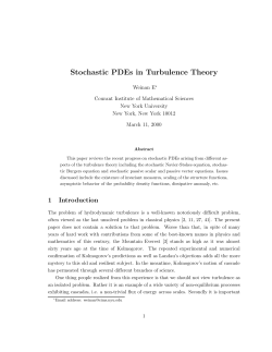 Stochastic PDEs in Turbulence Theory
