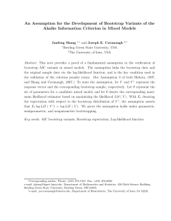 An Assumption for the Development of Bootstrap Variants of the