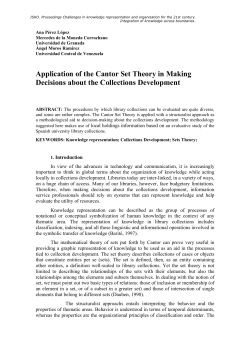 Application of the Cantor Set Theory in Making Decision about the