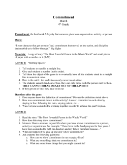 Commitment: Lesson Plan for Fourth Grade