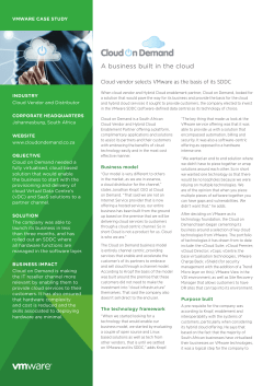 Cloud on Demand - Case Study: VMware, Inc.