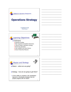 Operations Strategy