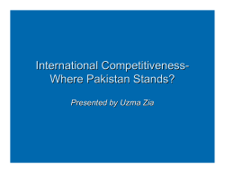 International Competitiveness - Pakistan Institute of Development