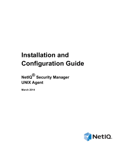 NetIQ UNIX Agent Installation and Configuration Guide