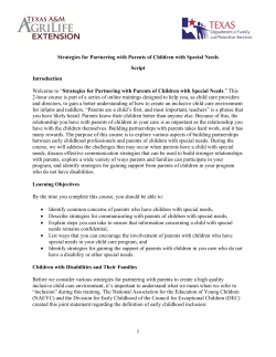 1 Strategies for Partnering with Parents of