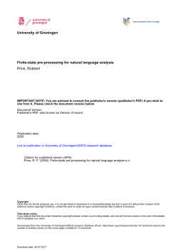 University of Groningen Finite-state pre