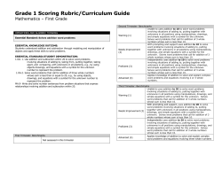 Grade 1 Rubric Math