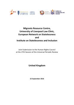 Migrants Resource Centre, University of Liverpool Law Clinic