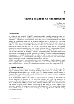 Routing in Mobile Ad Hoc Networks