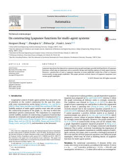 Lyapunov equations for Multi-agent systems