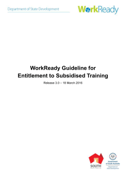 7. Process to determine subsidised training entitlement