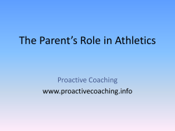The Role of Parents in Athletics