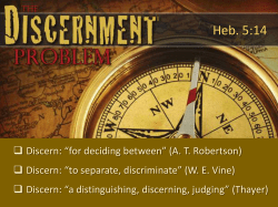 discernment - El Bethel Church of Christ