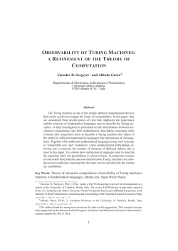 OBSERVABILITY OF TURING MACHINES: A REFINEMENT OF THE