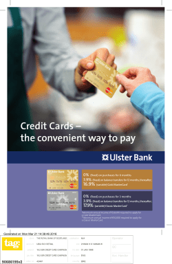 Credit Cards &ndash; the convenient way to pay