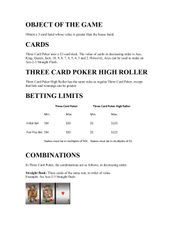 object of the game cards three card poker high