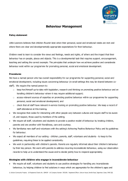 Behaviour Management - Little Learners Nurseries