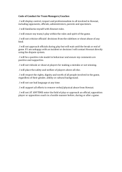 Code of Conduct for Team Managers/Coaches . I will display control