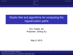 Elastic-Net and algorithms for computing the regularization paths