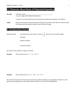 5.5 Theorems About Roots of Polynomial Equations