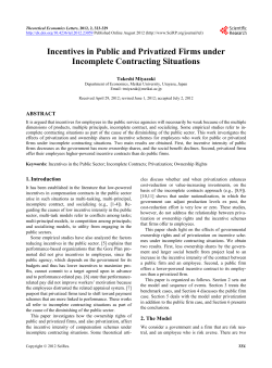 Incentives in Public and Privatized Firms under Incomplete