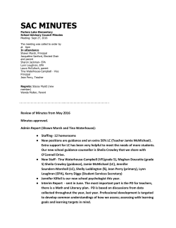 sac minutes - Porters Lake Elementary