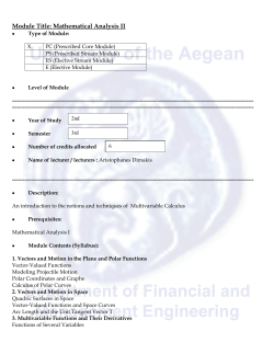 Module Title: Mathematical Analysis II