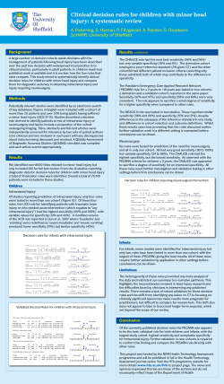 Clinical decision rules for children with minor head injury: A