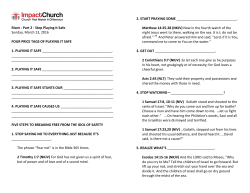 Risen -‐ Part 2 -‐ Stop Playing It Safe Sunday, March 13, 2016 FOU