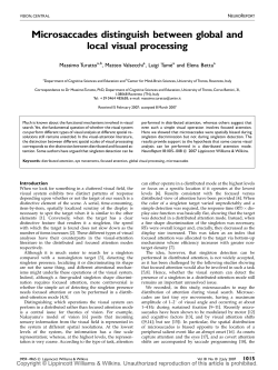 Microsaccades distinguish between global and local visual processing