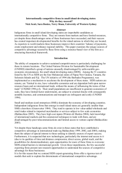 Internationally Competitive Firms in Small Island