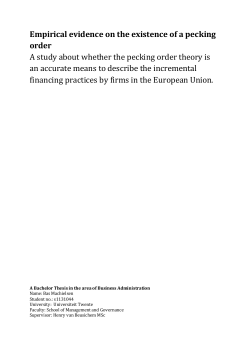 Empirical evidence on the existence of a pecking order A study
