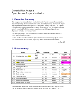 Risk Analysis - Electronics and Computer Science