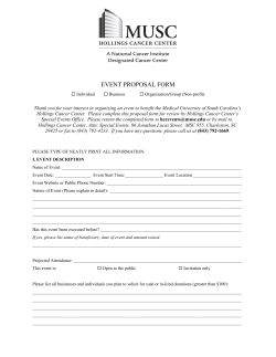 event proposal form - Hollings Cancer Center